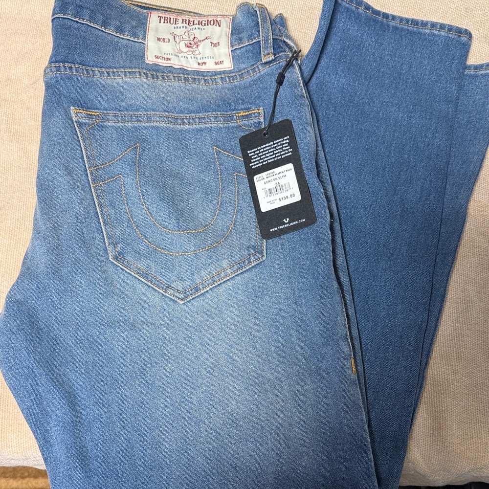True Religion Men's Relaxed Blue Jeans
